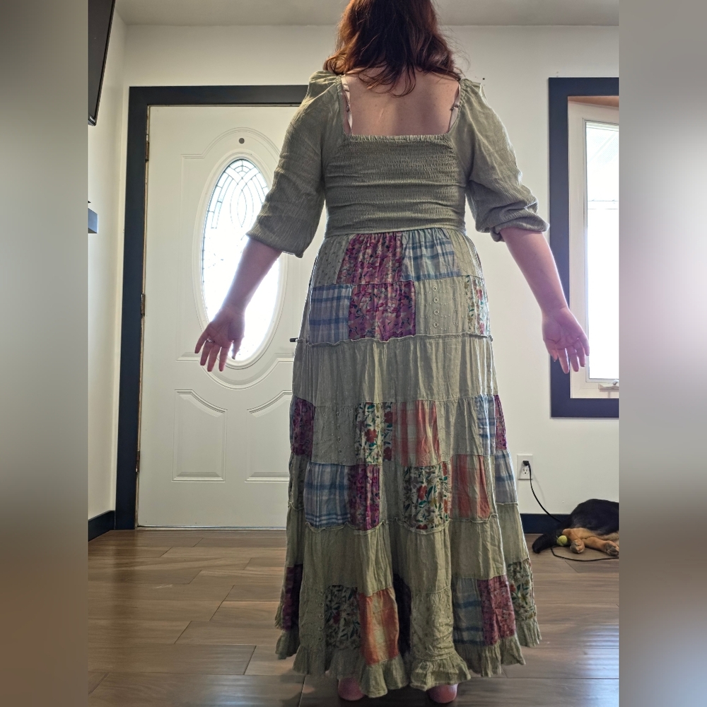🌿 Young Threads Patchwork Maxi Dress | Boho Cott… - image 2